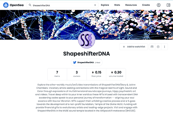 ShapeshifterDNA on OpenSea NFT Marketplace